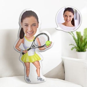 Personalisierte Geburtstagsgeschenke Mein Gesichtskissen Kundenspezifisches Fotokissen Tennisspieler Minime Kissen - mademinede