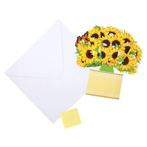 Sonnenblumen-Papierstrauß Blumenstrauß-Karte zum Muttertag