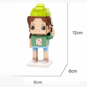 Ganzkörper Anpassbare 1 Person Benutzerdefinierte Ziegelsteinfiguren Kleines Partikelblock-spielzeug Lustiges Mädchen