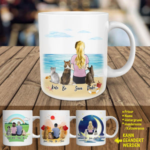 Personalisierte Tasse - Schöne Sonne (Vater/ Mutter & Katzen/Hunde) (Online-Design & Vorschau)