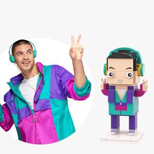 Ganzkörper Anpassbare 1 Person Custom Ziegelsteinfiguren Kleiner Partikelblock Toy Boy Musik Hören