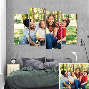 Benutzerdefinierte Familienfoto Leinwand Wanddekor Malerei mit 4 Stück