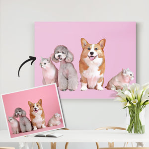 Personalisiertes Gemälde Haustiere - Benutzerdefiniertes Foto auf Leinwand