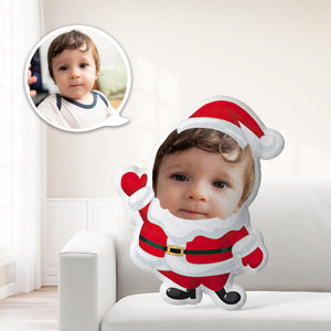 Personalisiertes Foto Mein Gesicht Dekokissen Benutzerdefiniertes Babygesicht Minikissen Einzigartig Weihnachtsbaby mit Bart Santa wirft ein Kissen Ein wirklich bedeutungsvolles Weihnachtsgeschenk