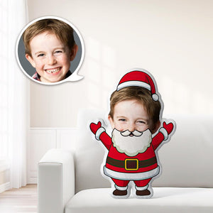 Personalisiertes Foto Mein Gesicht Dekokissen Benutzerdefiniertes Babygesicht Minikissen Einzigartig Weihnachtsbaby mit Bart Santa wirft ein Kissen Ein wirklich bedeutungsvolles Weihnachtsgeschenk