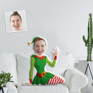 Benutzerdefiniertes Gesicht Foto Santa Minime Puppe Dekokissen, um die Muskeln des Weihnachtsmanns zu zeigen, ein wirklich einzigartiges Geschenk für Weihnachtsfeiern
