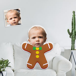 Benutzerdefinierte Gesichtsfoto Minispielzeug Einzigartig Personalisierte süße Lebkuchenmann Kissen Das lustigste Geschenk