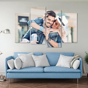 Benutzerdefinierte Wanddekoration Malerei Foto Leinwand - Für Paare (3 Größen & 4 Stück)