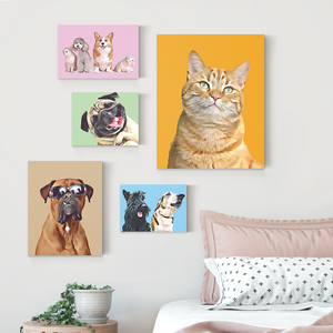Personalisiertes Gemälde Haustiere - Benutzerdefiniertes Foto auf Leinwand