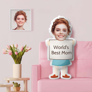 Muttertagsgeschenke Die beste Mutter der Welt Kundenspezifisches Gesichtskissen Personalisiertes Fotokissen Originelle Spaßgeschenke