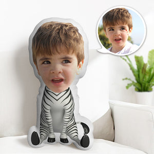 Geschenk für Kinder Kundenspezifisches Zebra-Kissen Personalisiertes Gesichtskissen Tierkissen