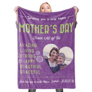Schönen Muttertag  Benutzerdefinierte Foto Decke Mutter Decke Mutter Decke Schwiegermutter Decke - Decke für Mama