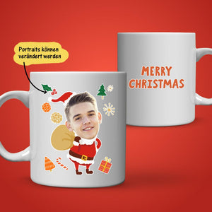 Personalisierte Weihnachten Foto Tasse - Sankt Geschenk