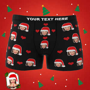 christmas Gifts Custom Heart Boxer Shorts for Boyfriend