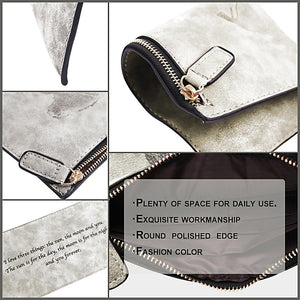 Damen Lange Stil Personalisiert Foto Graviert Reißverschluss Geldtasche - Weiß Leder