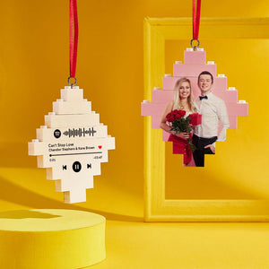 Kundenspezifisches Baustein-puzzle-personalisiertes Foto-ziegelrauten-form-weihnachtsverzierung - MadeMineDE