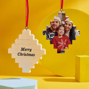Kundenspezifisches Baustein-puzzle-personalisiertes Foto-ziegelrauten-form-weihnachtsverzierung - MadeMineDE
