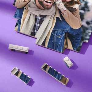 Kundenspezifisches Baustein-puzzle Personalisierte Foto-ziegel-pentagon-form Für Liebhaber - MadeMineDE