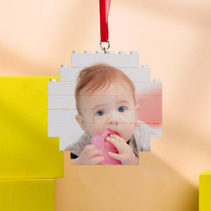 Kundenspezifisches Baustein-puzzle-personalisiertes Foto-ziegel-achteck-form-weihnachtsverzierung Für Liebhaber - MadeMineDE