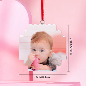 Kundenspezifisches Baustein-puzzle-personalisiertes Foto-ziegel-achteck-form-weihnachtsverzierung Für Liebhaber - MadeMineDE