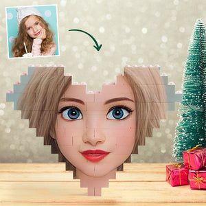 Kundenspezifisches Baustein-puzzle-personalisiertes Karikatur-avatar-ziegel-herz-spielzeug-weihnachtsgeschenke - MadeMineDE