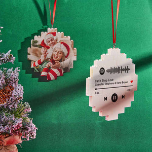 Weihnachtsverzierung Kundenspezifischer Runder Foto- U. Text-stein Personalisiertes Baustein-puzzle - MadeMineDE