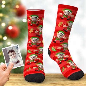 Custom Face Weihnachtsgeschenk Elfen Socken - Weihnachtsgeschenk Idee