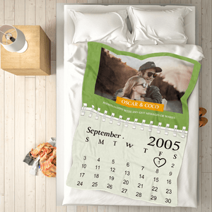 Kundenspezifische Kalender Decke Personalisiert mit Foto, Namen und Datum
