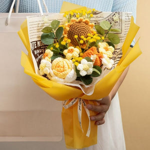 Gehäkelter Blumenstrauß Handgemachter Gestrickter Sonnenblumenstrauß Geschenk Für Sie - MadeMineDE