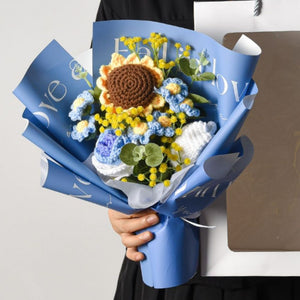 Gehäkelter Blumenstrauß Handgemachter Gestrickter Sonnenblumenstrauß Geschenk Für Sie - MadeMineDE