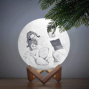 Foto Gravur 3D Druck Mond Lampe | Fernsteuerung 16 Farben | Familiengeschenk
