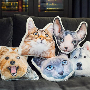 Benutzerdefiniertes Hundekopf-Foto-Kissen 3D Haustier-Gesicht-Porträt Dekokissen
