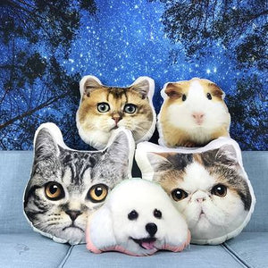Benutzerdefinierte Katzenkopf-Foto-Kissen 3D Haustier-Gesichts-Porträt Dekokissen