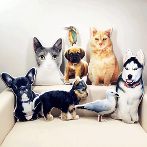 Benutzerdefiniertes Hundefotokissen Personalisiertes Haustier 3D Portrait Dekokissen